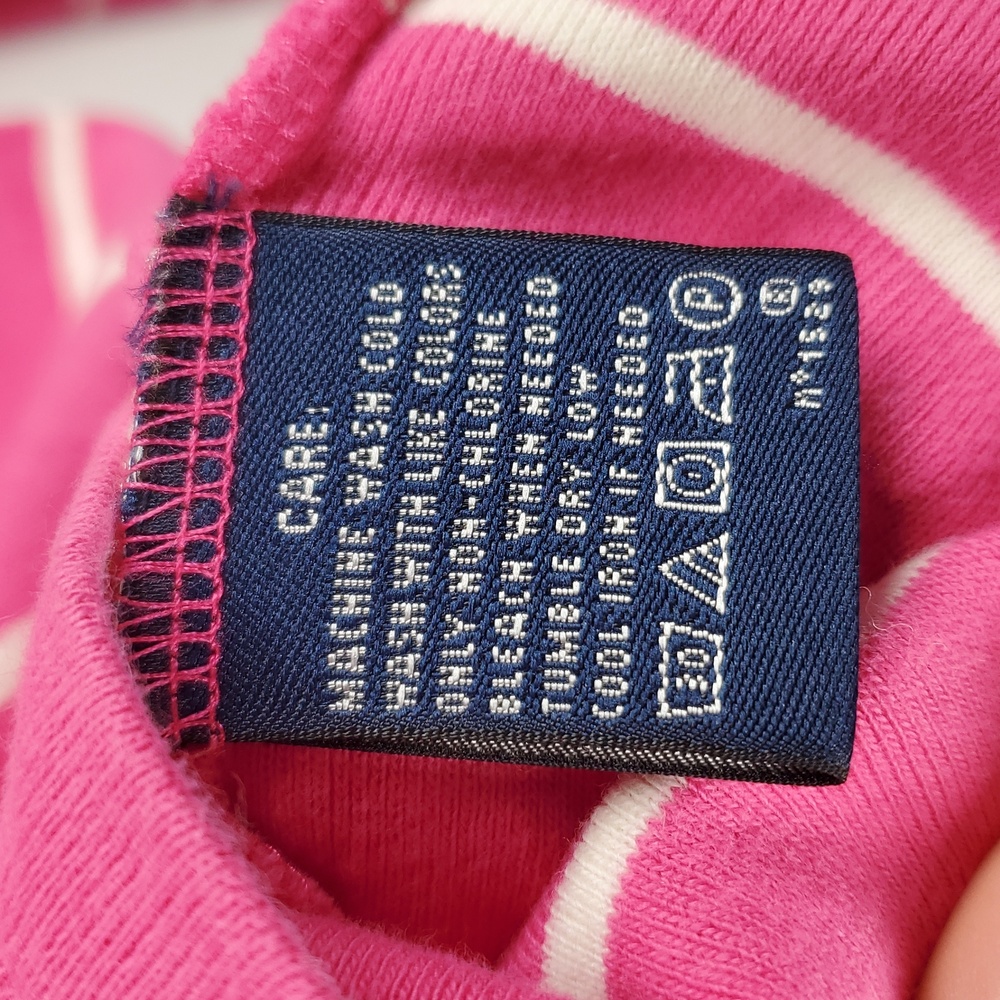 RALPH LAUREN SPORT Fushia White Striped Long Sleeve Cotton Shirt M - Picture 8 of 9